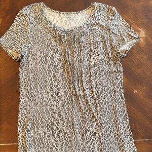 Croft & Barrow Gray and White Fitted Short Sleeve T-Shirt